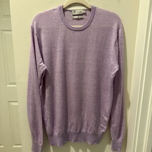 Peter Millar Crown Cool Merino Wool- Linen Blend Crewneck Sweater Purple Size  M